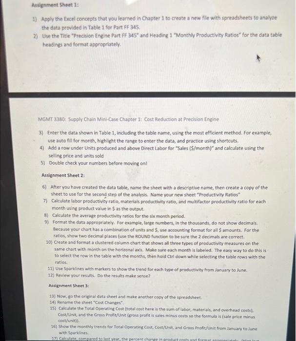 please help MGMT 3380: Supply Chain Mini-Case