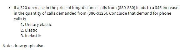 If a $20 decrease in the price of long-distance
