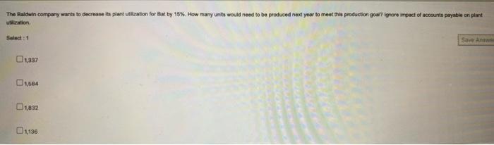 The Balwing company wants to decrease its plan