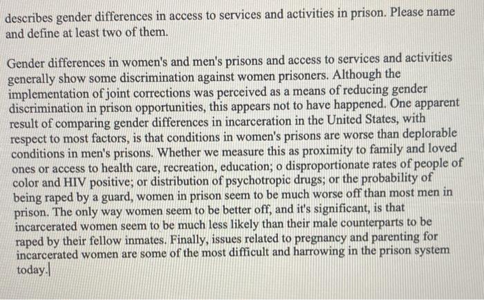 could you help me? describes gender differences