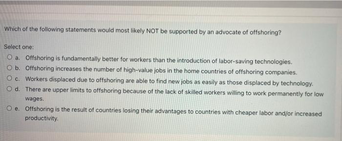 ASAP PLEASE. Which of the following statements