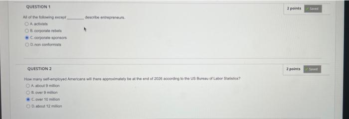 business QUESTION 1 2 points describe