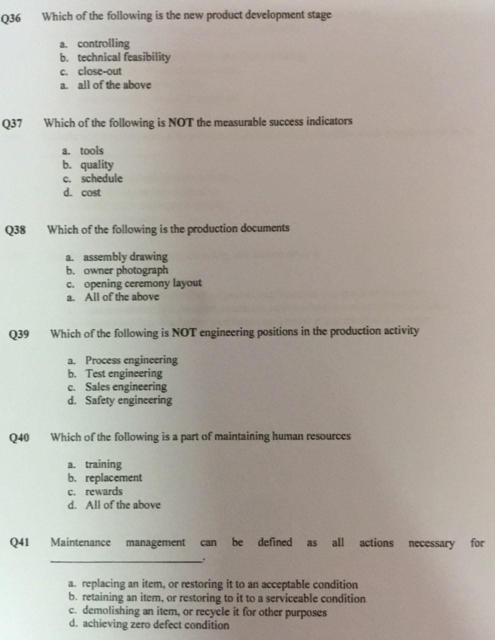 Q36 Which of the following is the new product