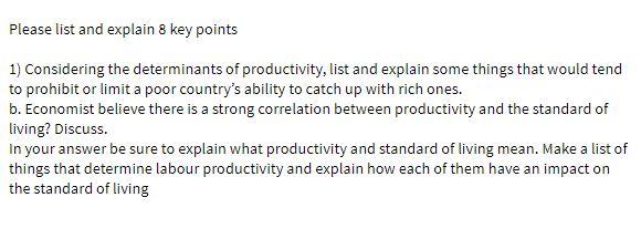 Please list and explain 8 key points 1)