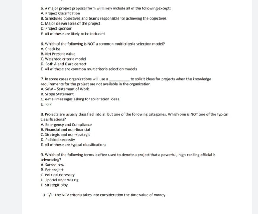 choose the correct answer or write true or false