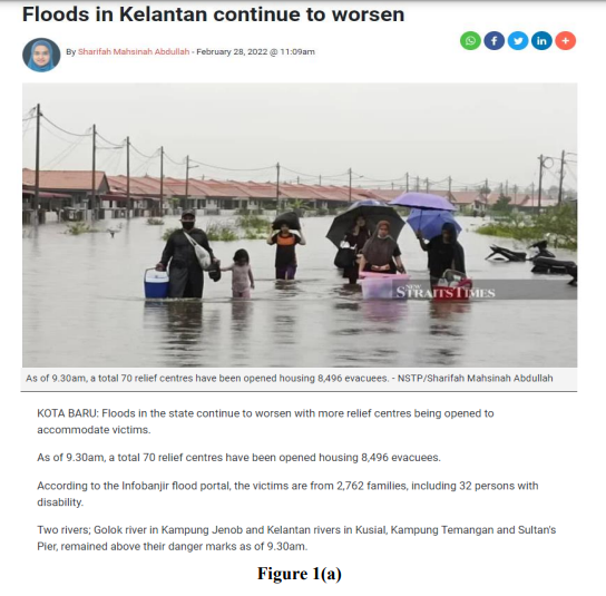 Q1 (a) Most Peninsular Malaysia experienced heavy