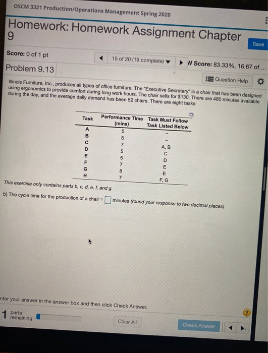 OSCM 3321 Production/Operations Management Spring