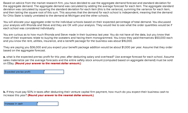 Analytics Exercise 20-4 (Algo) Big10Sweaters.com