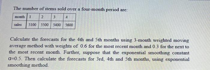 1. Under the 3-month weighted moving average