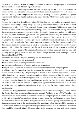 Case Study Service Quality in Health Care Supply