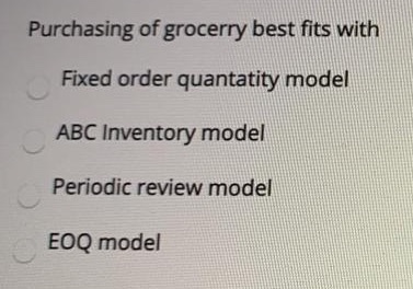 Purchasing of grocerry best fits with Fixed order