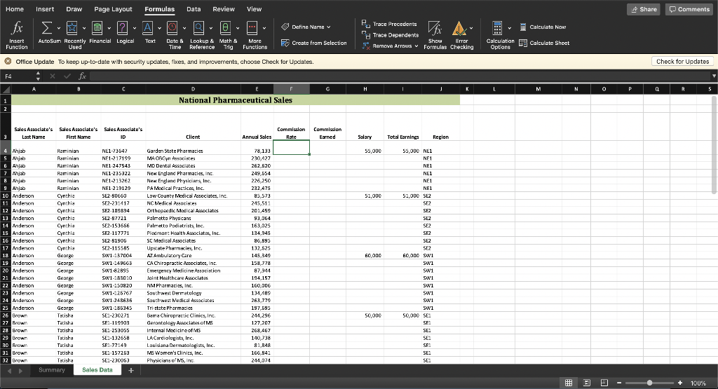 Lab 3 Project - Excel Ch 6 Open the start file On