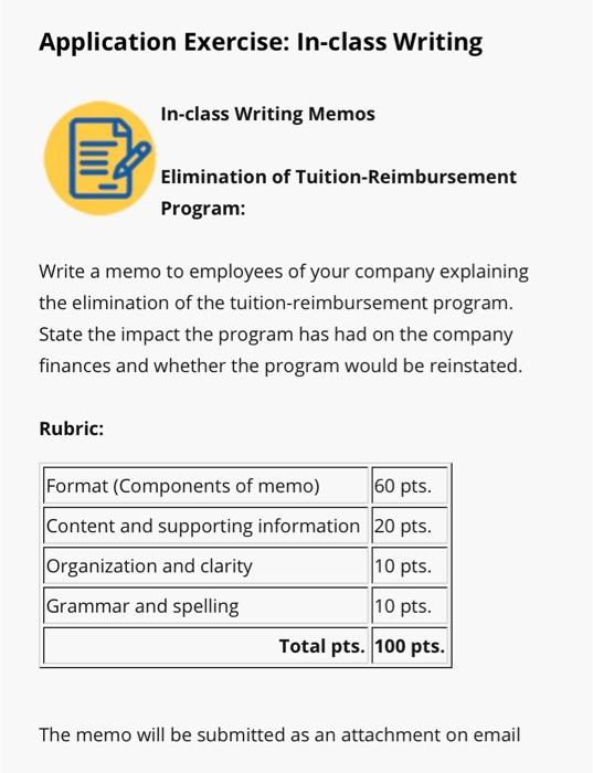 Application Exercise: In-class Writing In-class
