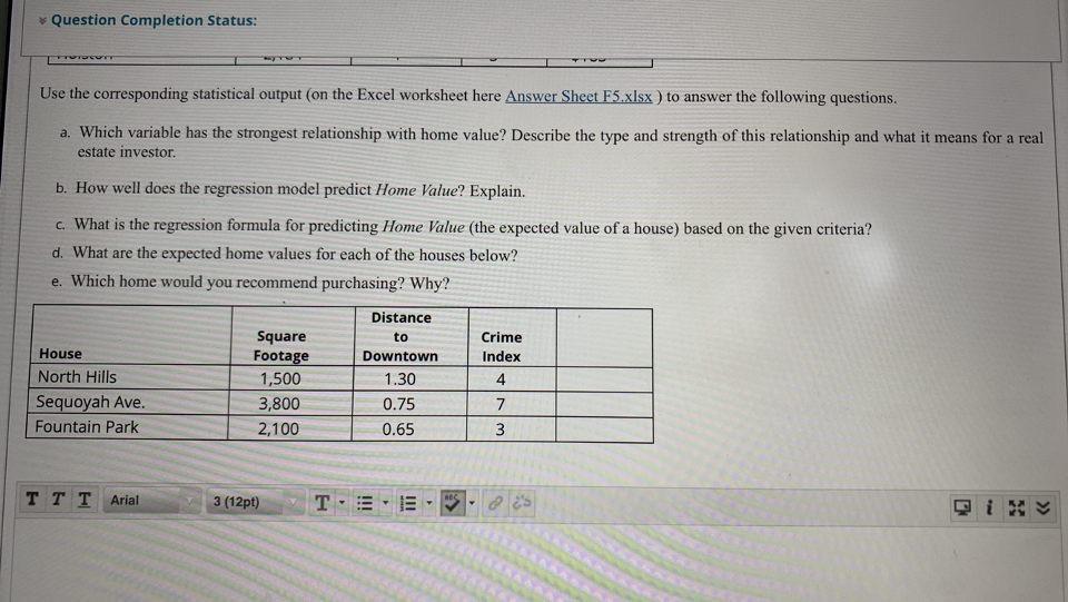 please go into detail Question Completion Status: