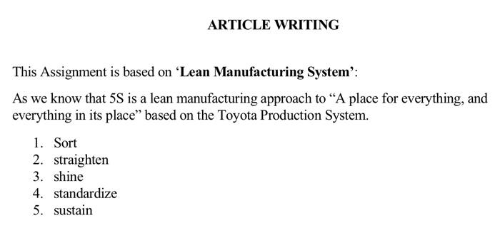 please avoid plagiarism and the article should be