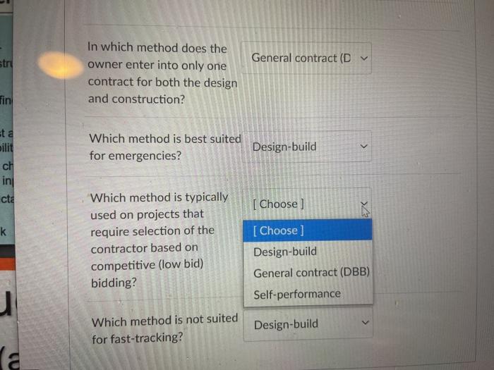 General contract (D stri In which method does the