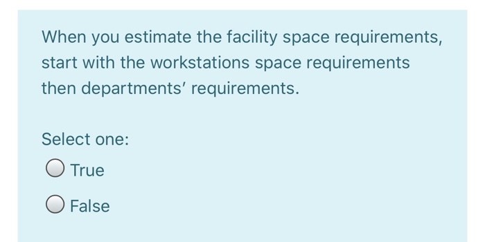 When you estimate the facility space