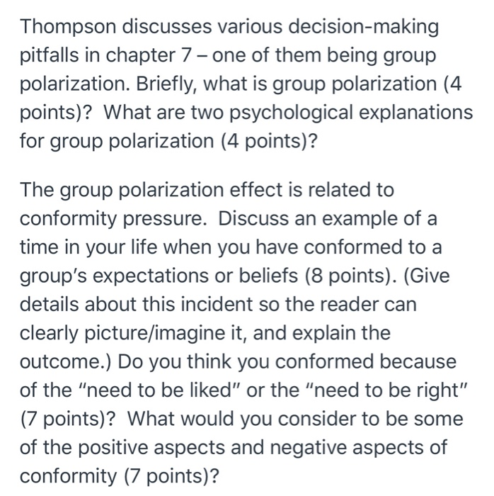 Thompson discusses various decision-making