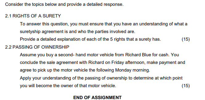 Consider the topics below and provide a detailed