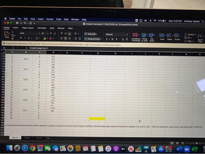 The question or task to be completes is, Use