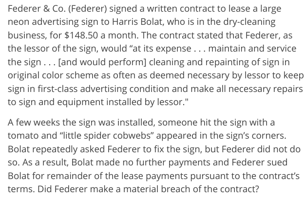 Federer & Co. (Federer) signed a written contract