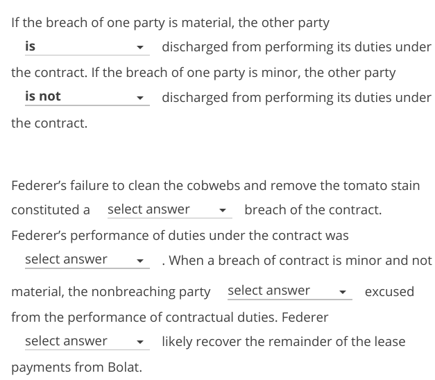 Federer & Co. (Federer) signed a written contract