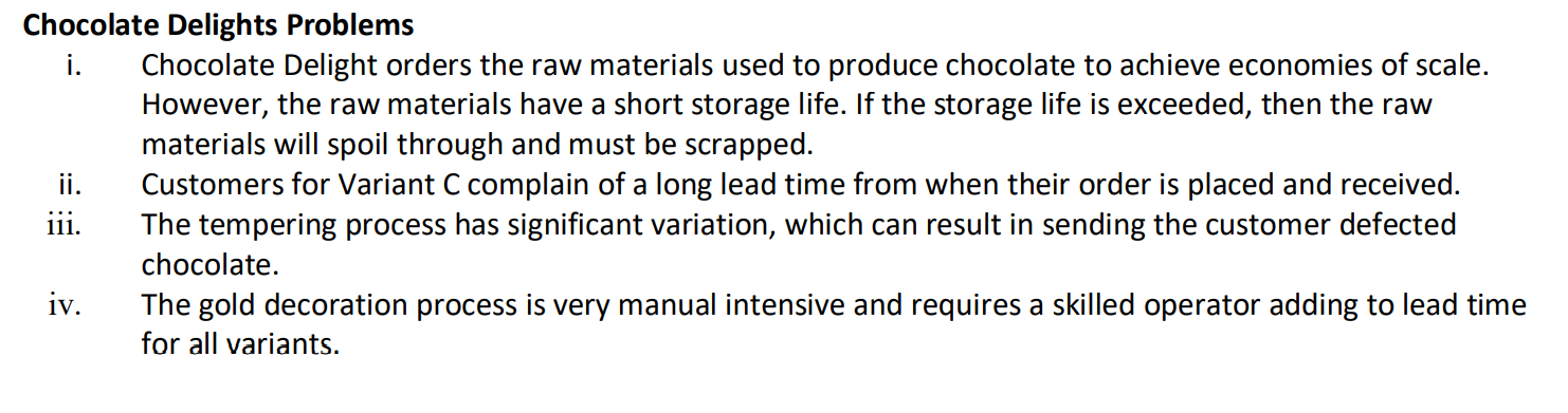 1. Propose a production sequence for the three