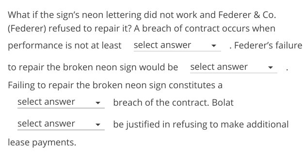 Federer & Co. (Federer) signed a written contract