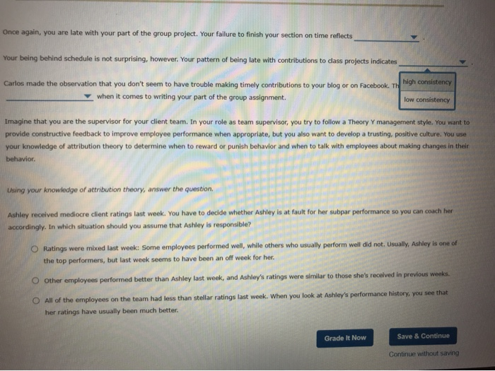 4. Perception and attribution (Connect, Perform)
