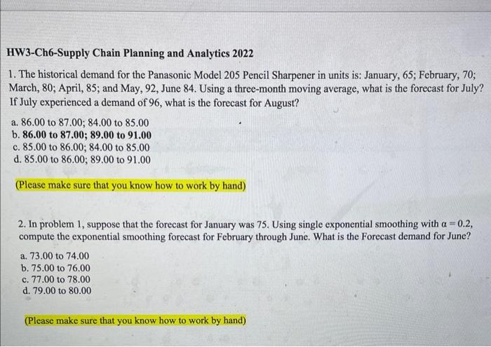 I need help on #2. #1 answer is B. HW3-Ch6-Supply