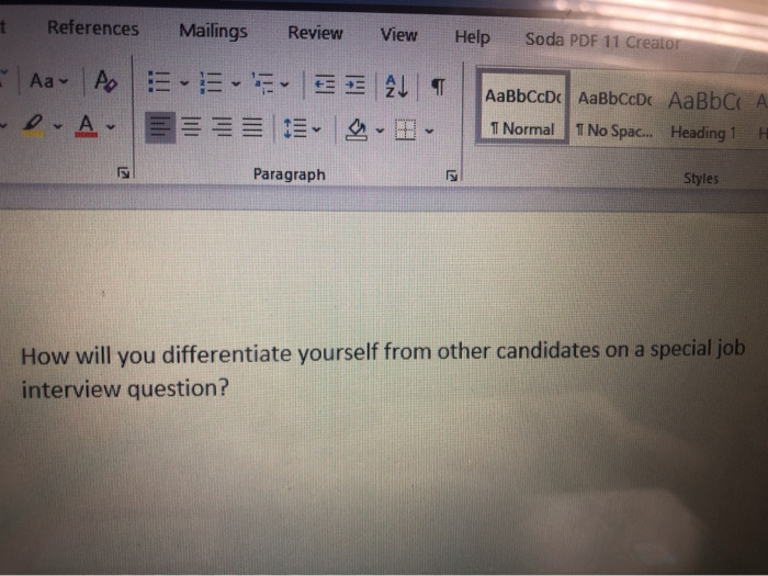 + References Mailings Review View Help Soda PDF