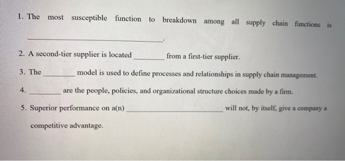 1. The most susceptible function to breakdown