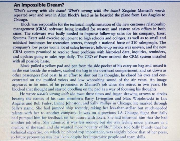 An Impossible Dream? What's wrong with the team?