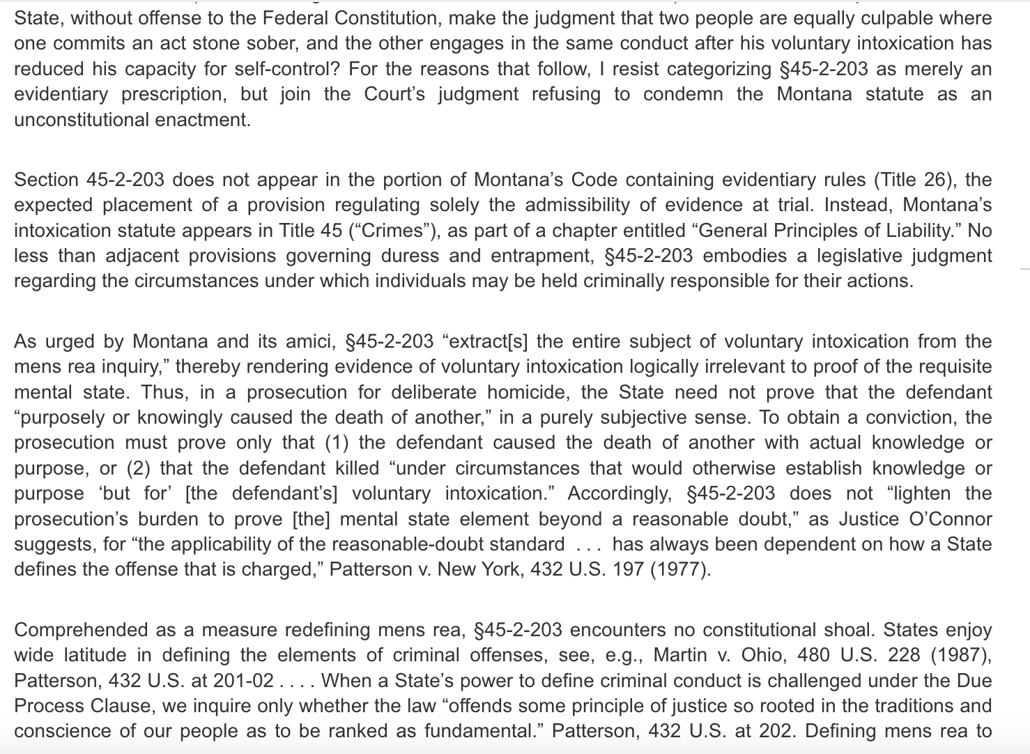case brief: MONTANA v. EGELHOFF Supreme Court of