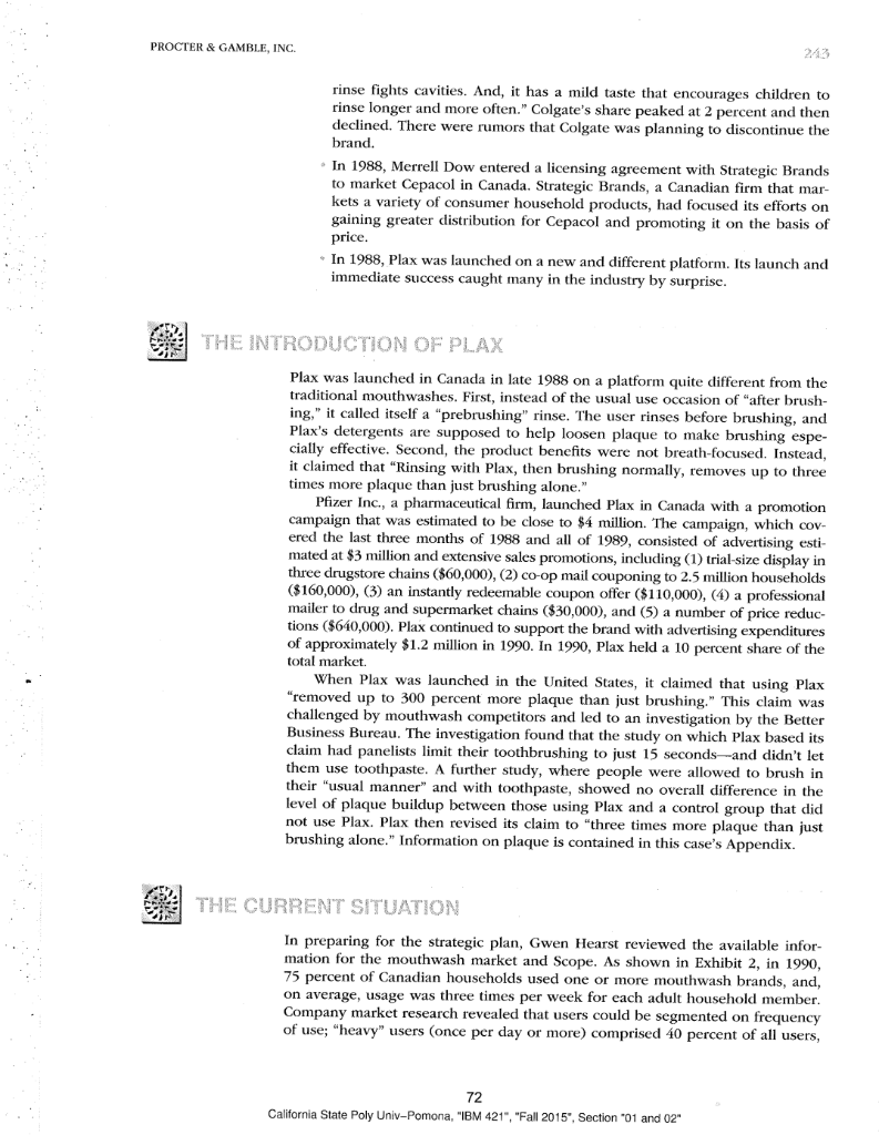 Discussion Plan for Proctor & Gamble Scope