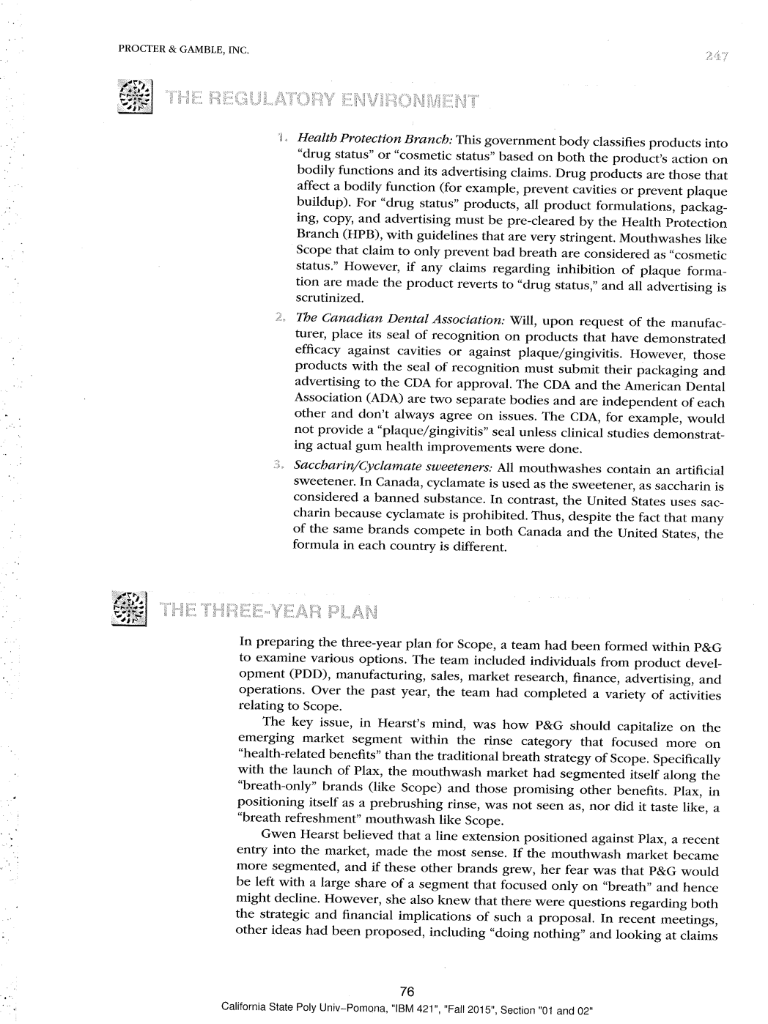 Discussion Plan for Proctor & Gamble Scope