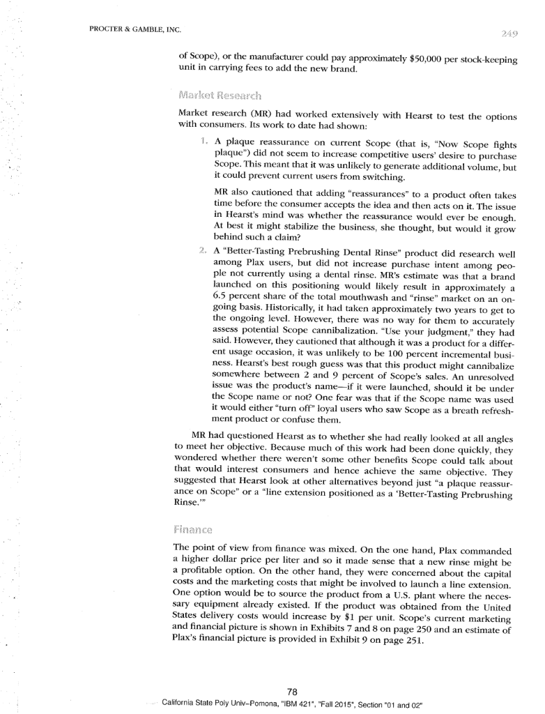 Discussion Plan for Proctor & Gamble Scope