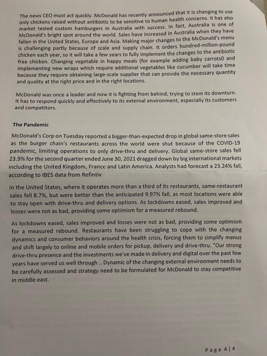 From the case determine/identify the industry