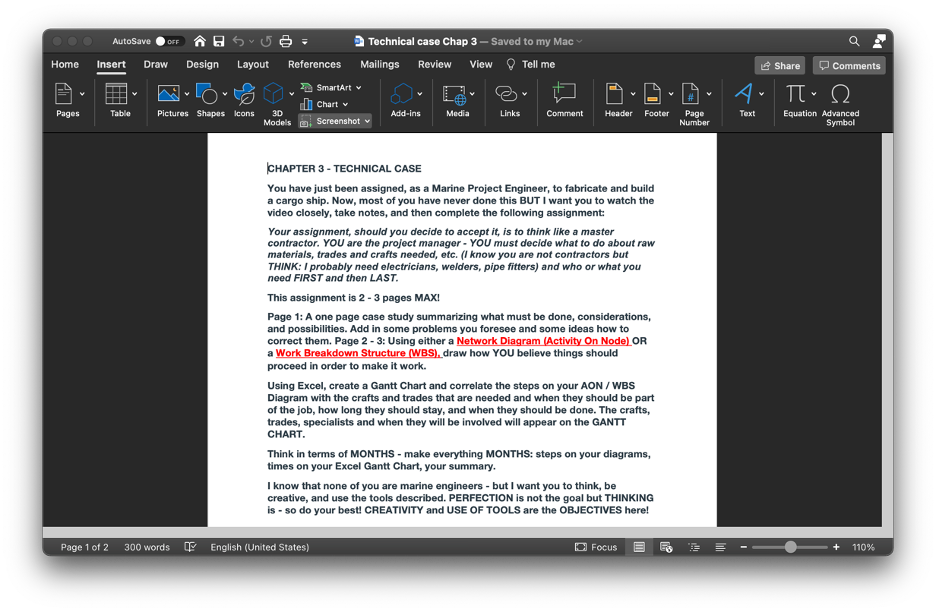 Please disregard the technical case Chapter 1,