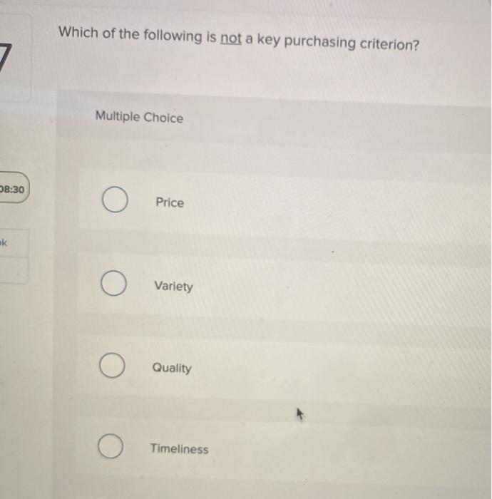 Which of the following is not a key purchasing