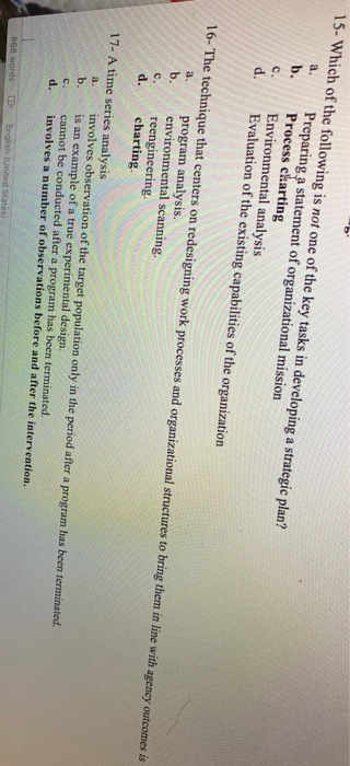 15. Which of the following is not one of the key