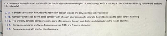 Corporations operating internationally tend to