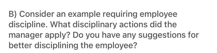 B) Consider an example requiring employee