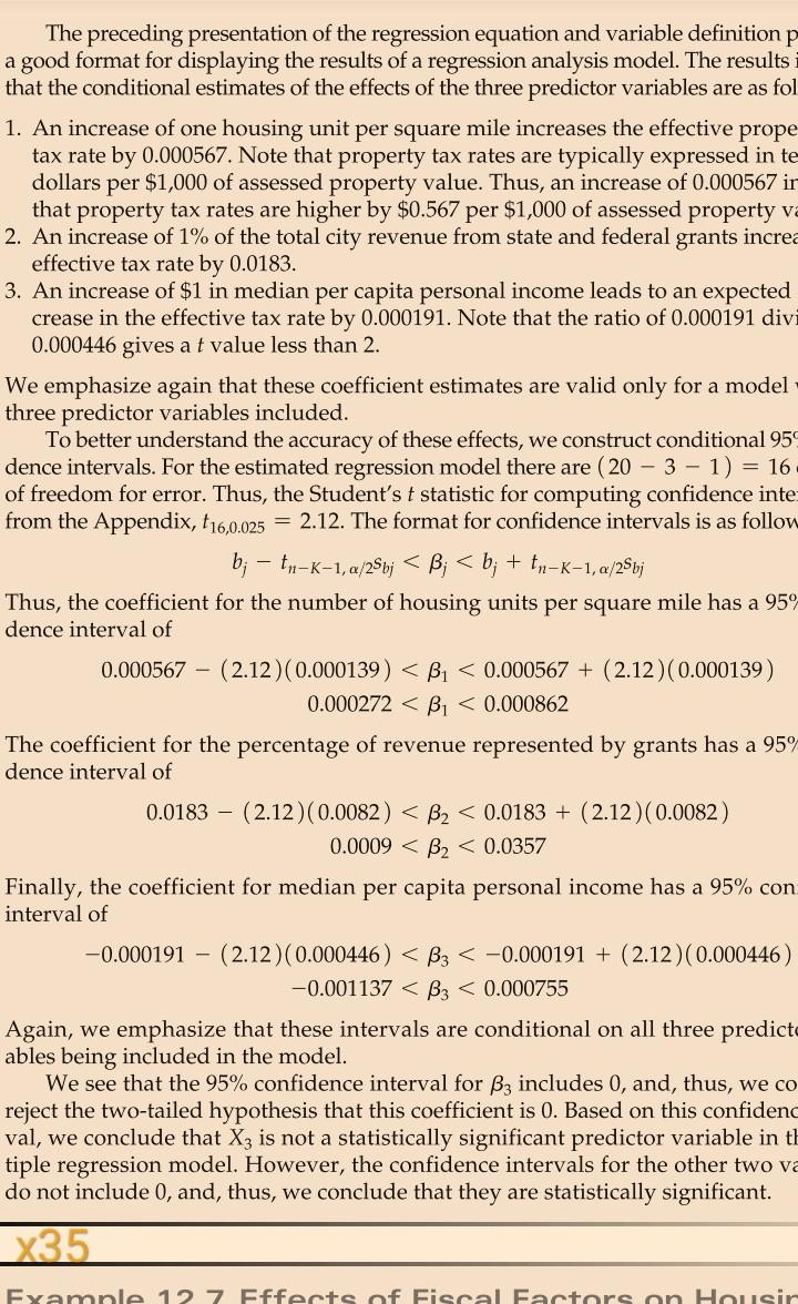 The preceding presentation of the regression