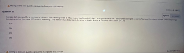 Mowing to the next question prevents changes to