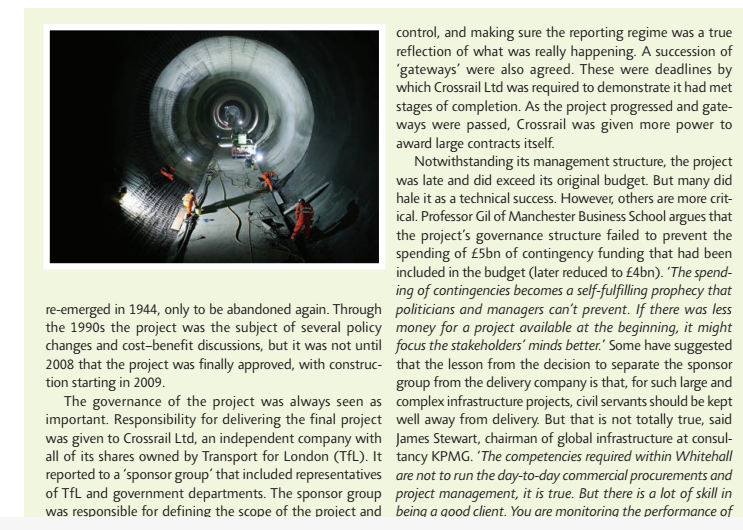 Distinguish between the Crossrail megaproject