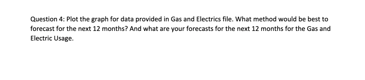 Question 4: Plot the graph for data provided in