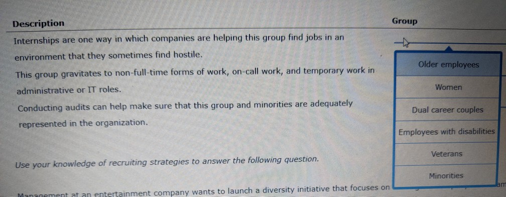 Group Description Internships are one way in