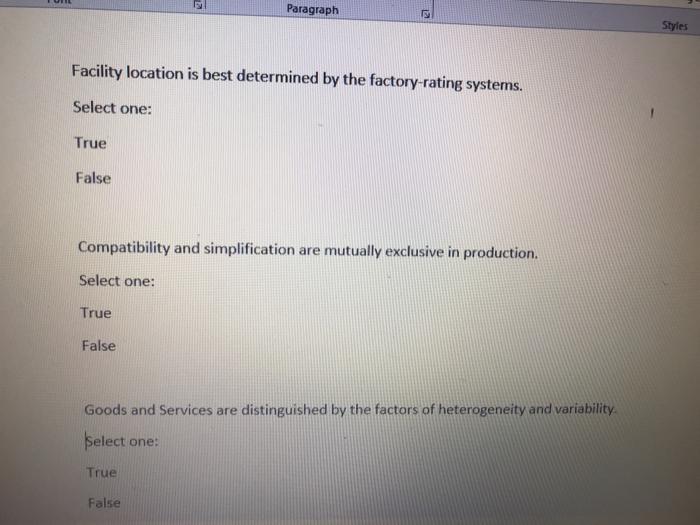 19 Paragraph 12 Styles Facility location is best