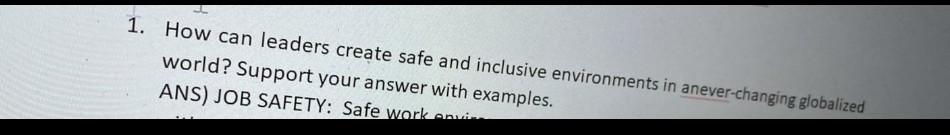 its leadership's question. 1. How can leaders